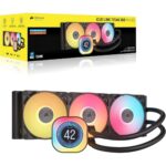Corsair iCUE Link Titan 360 RX LCD Liquid CPU Cooler, 360mm AIO, Low-Noise, FlowDrive Cooling Engine, Intel LGA 1851/1700, AMD AM5/AM4, 3x RX120 RGB Fans, iCUE LINK System Hub Included – Black