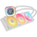 Corsair iCUE Link Titan 360 RX LCD Liquid CPU Cooler: 360mm AIO, Low-Noise, FlowDrive Cooling Engine, Intel LGA 1851/1700, AMD AM5/AM4, 3X RX120 RGB Fans, iCUE Link System Hub Included – White - Image 2